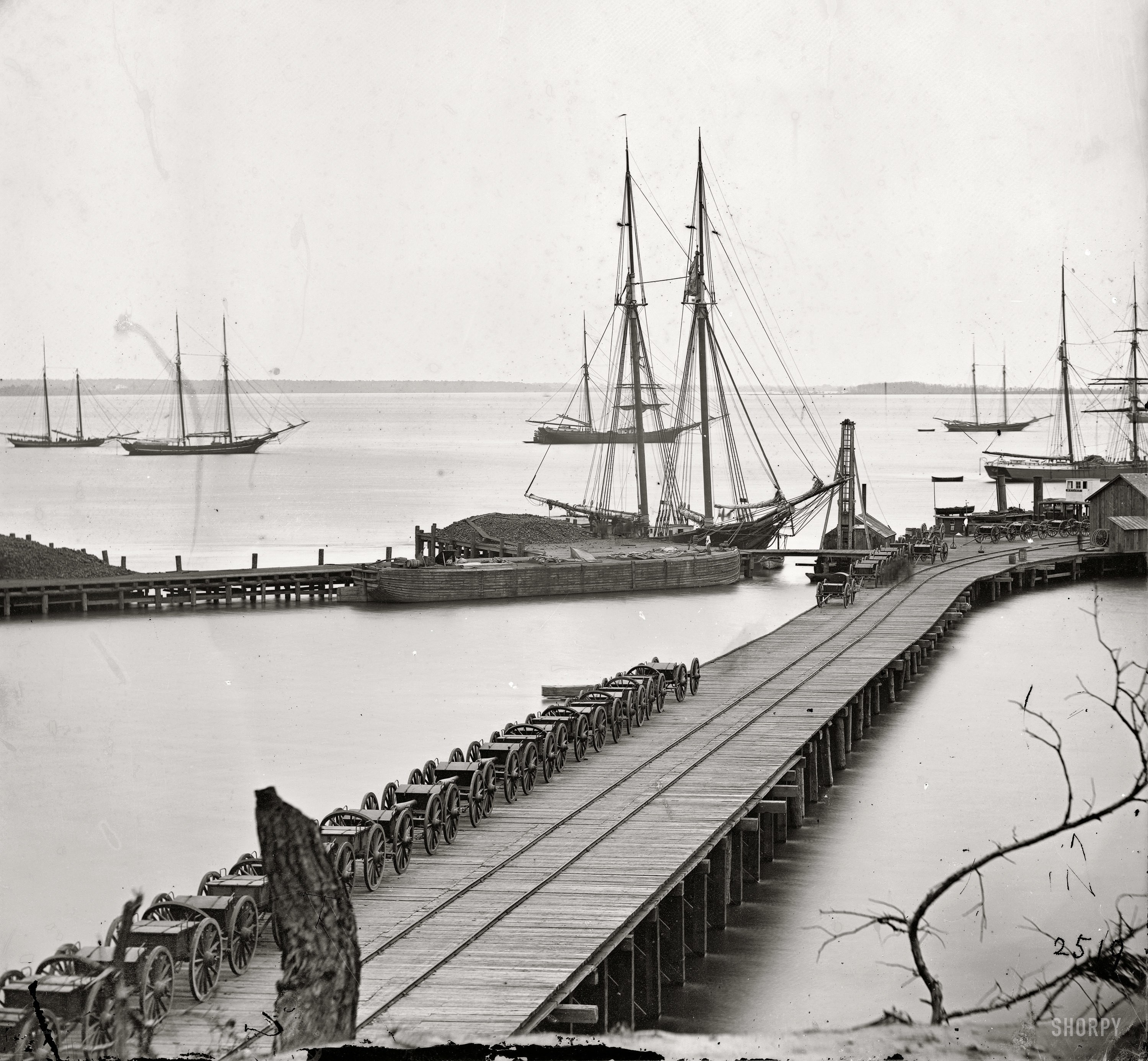 Historic dock with sailing ships