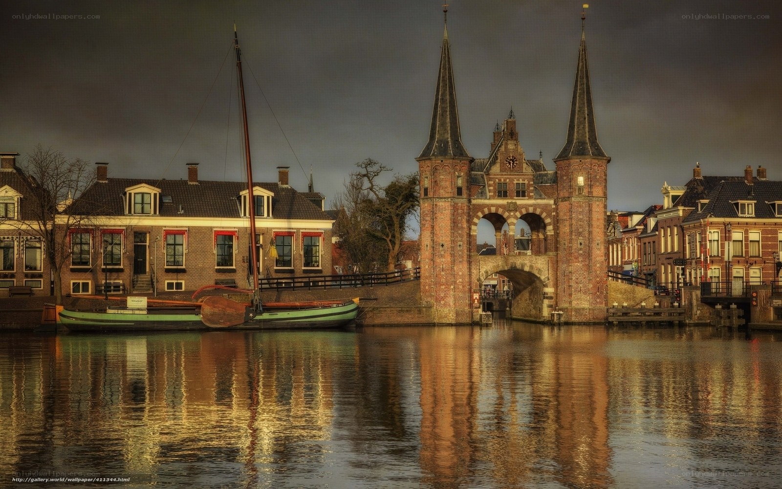 Historic Dutch canal with bridge