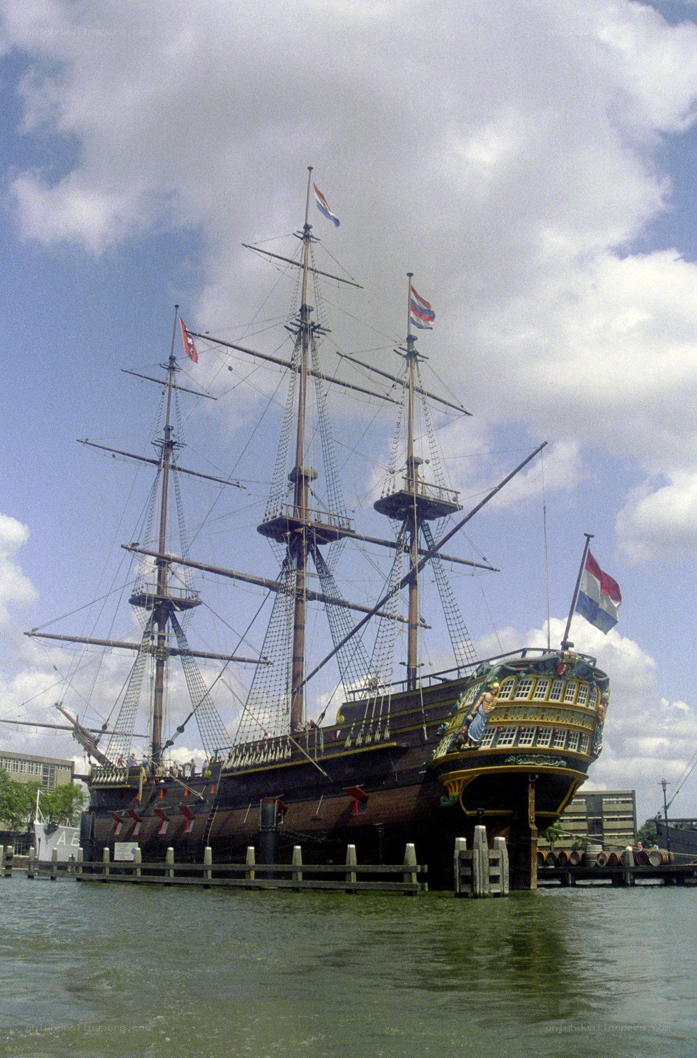 Historic Dutch ship in harbor