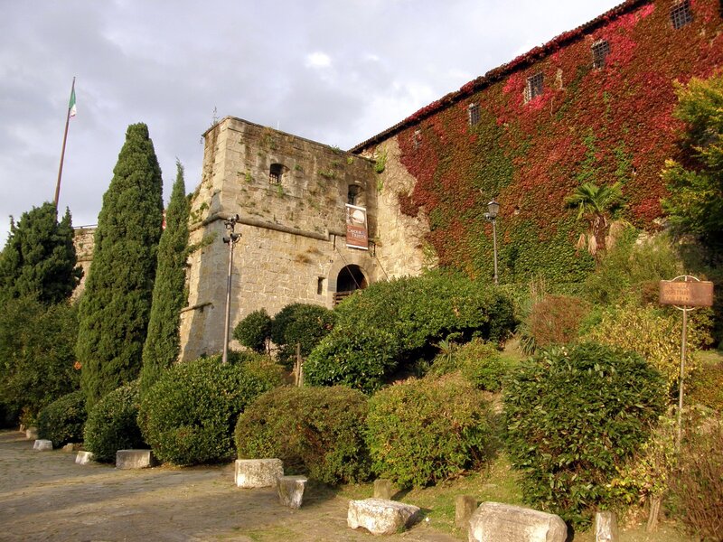historic fortress with ivy-covered walls