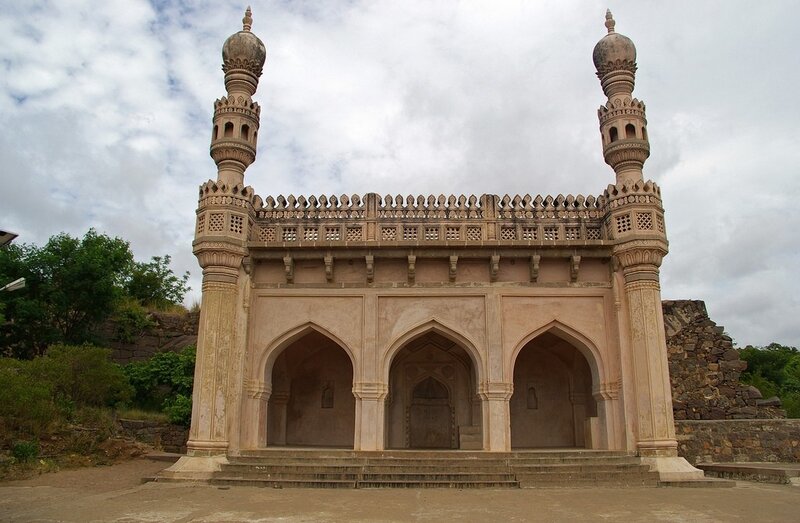 Historic gateway with minarets