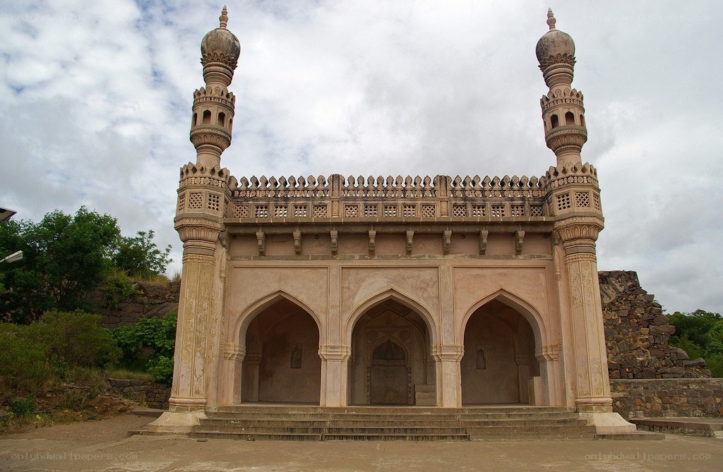 Historic gateway with minarets