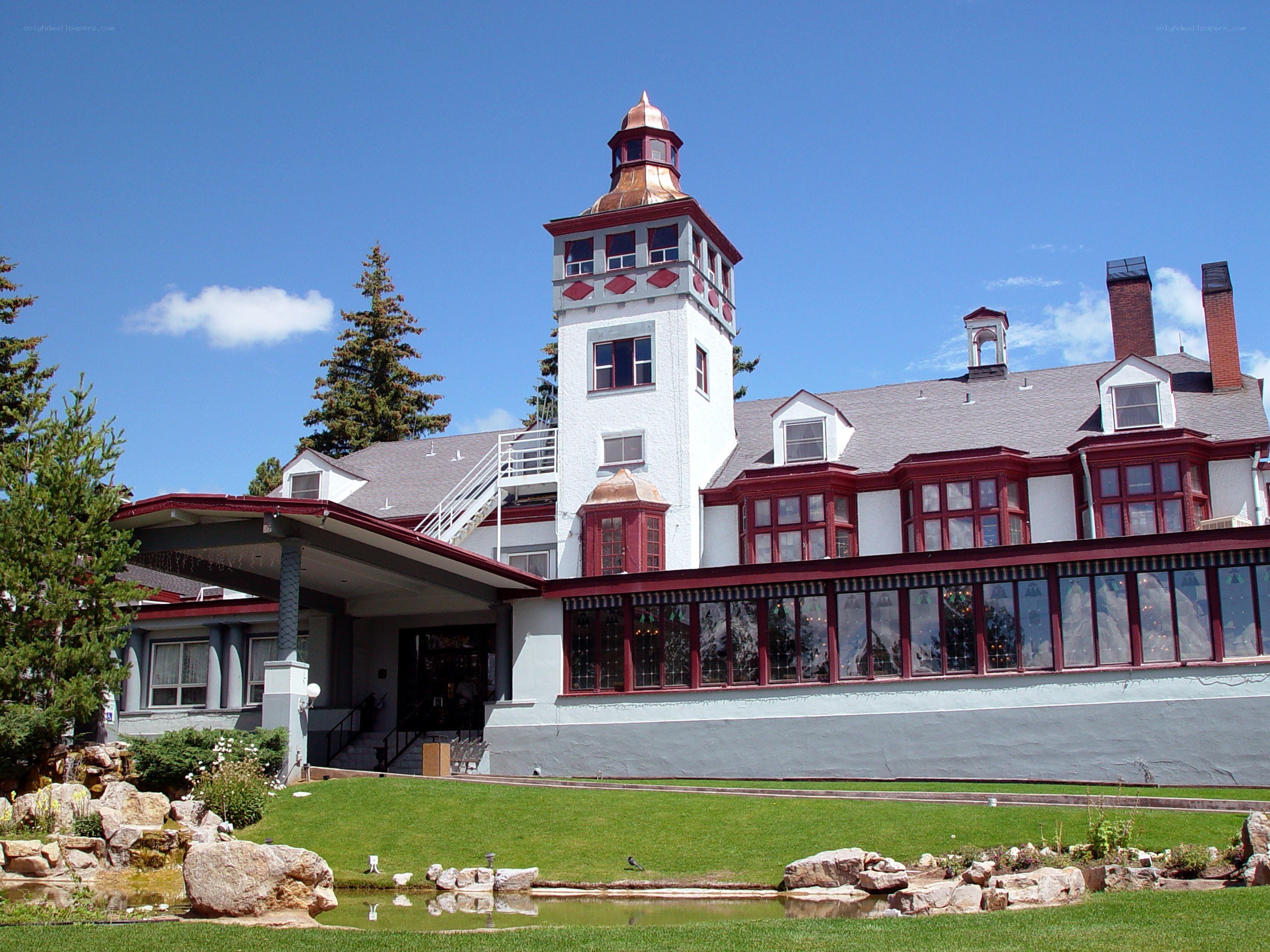 historic hotel with tower