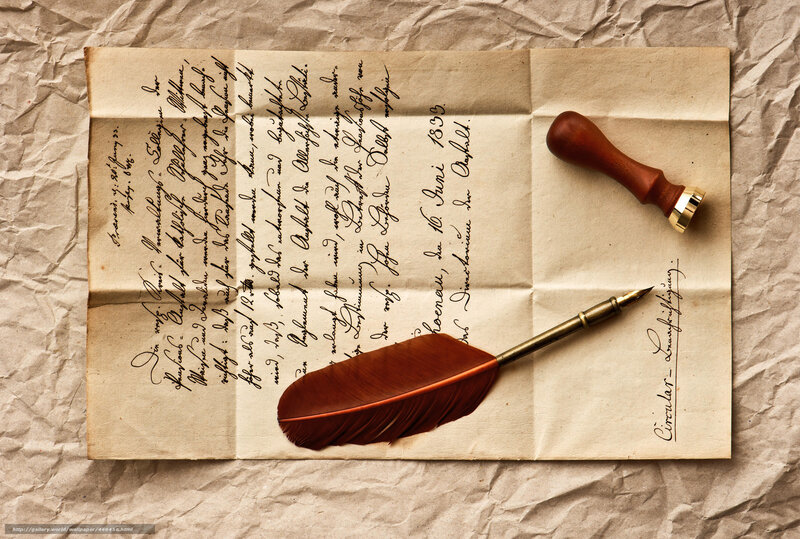 Historic letter with quill pen