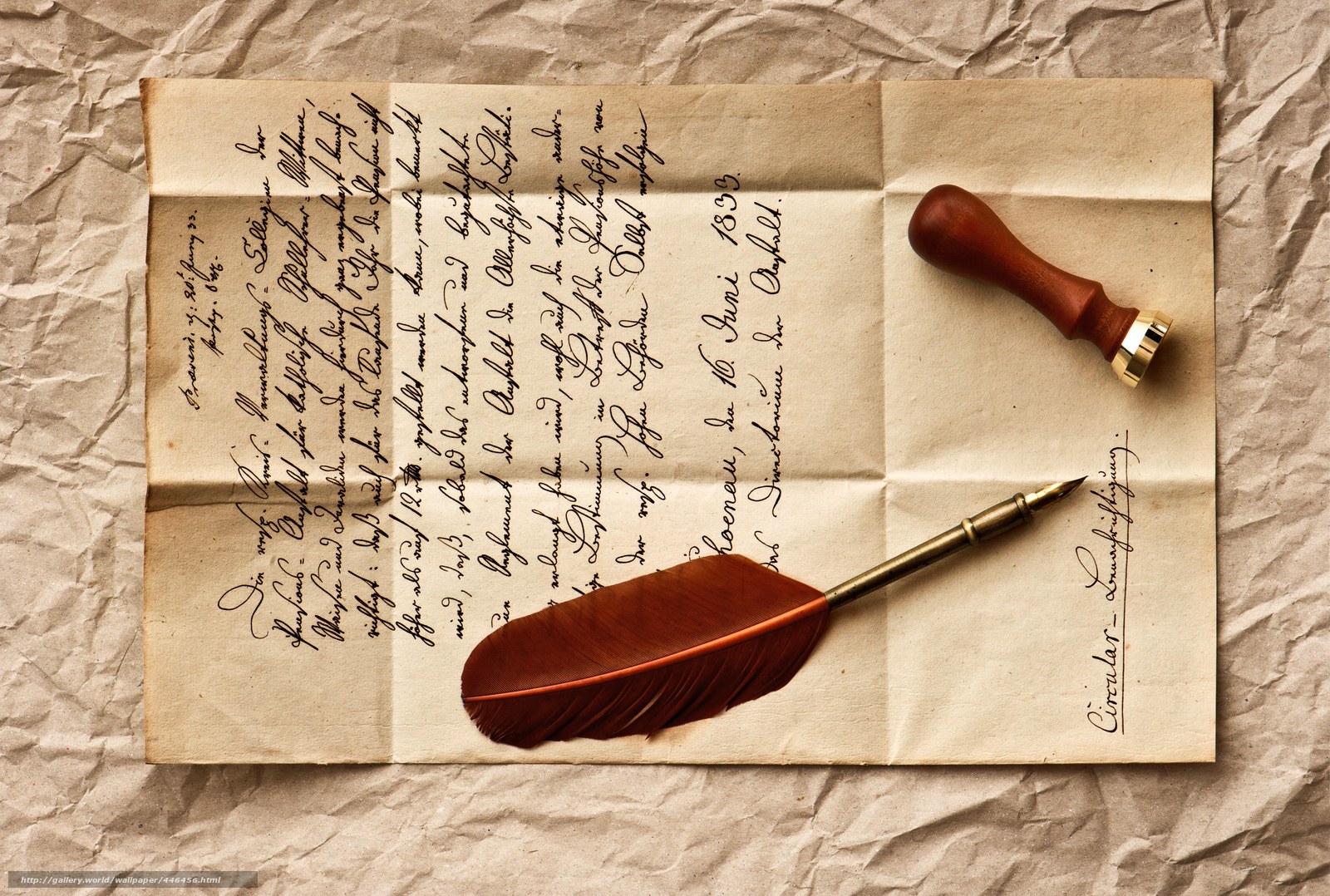 Historic letter with quill pen