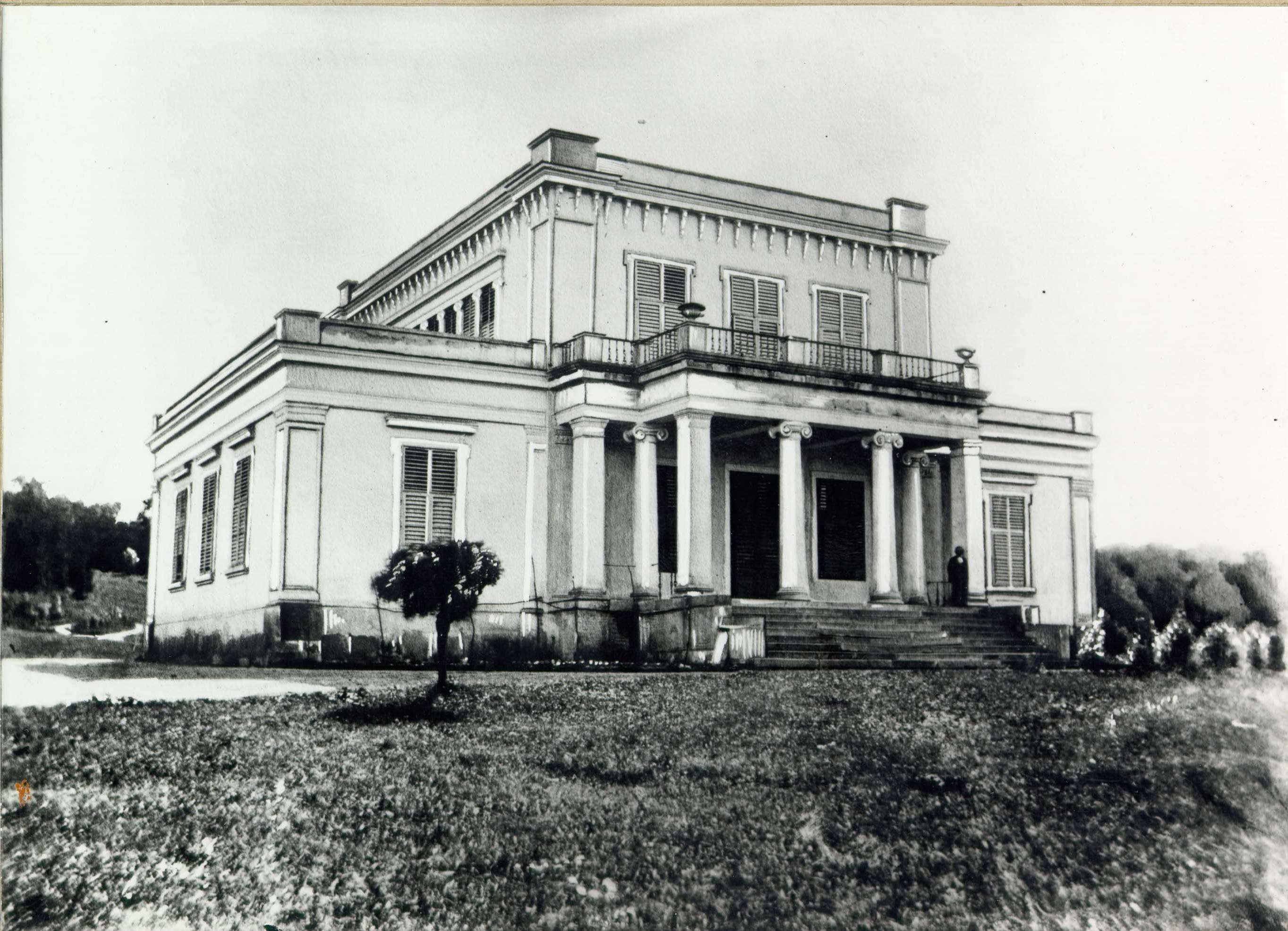 Historic mansion with columns