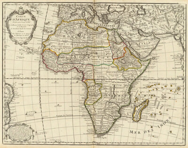 Historic map of Africa