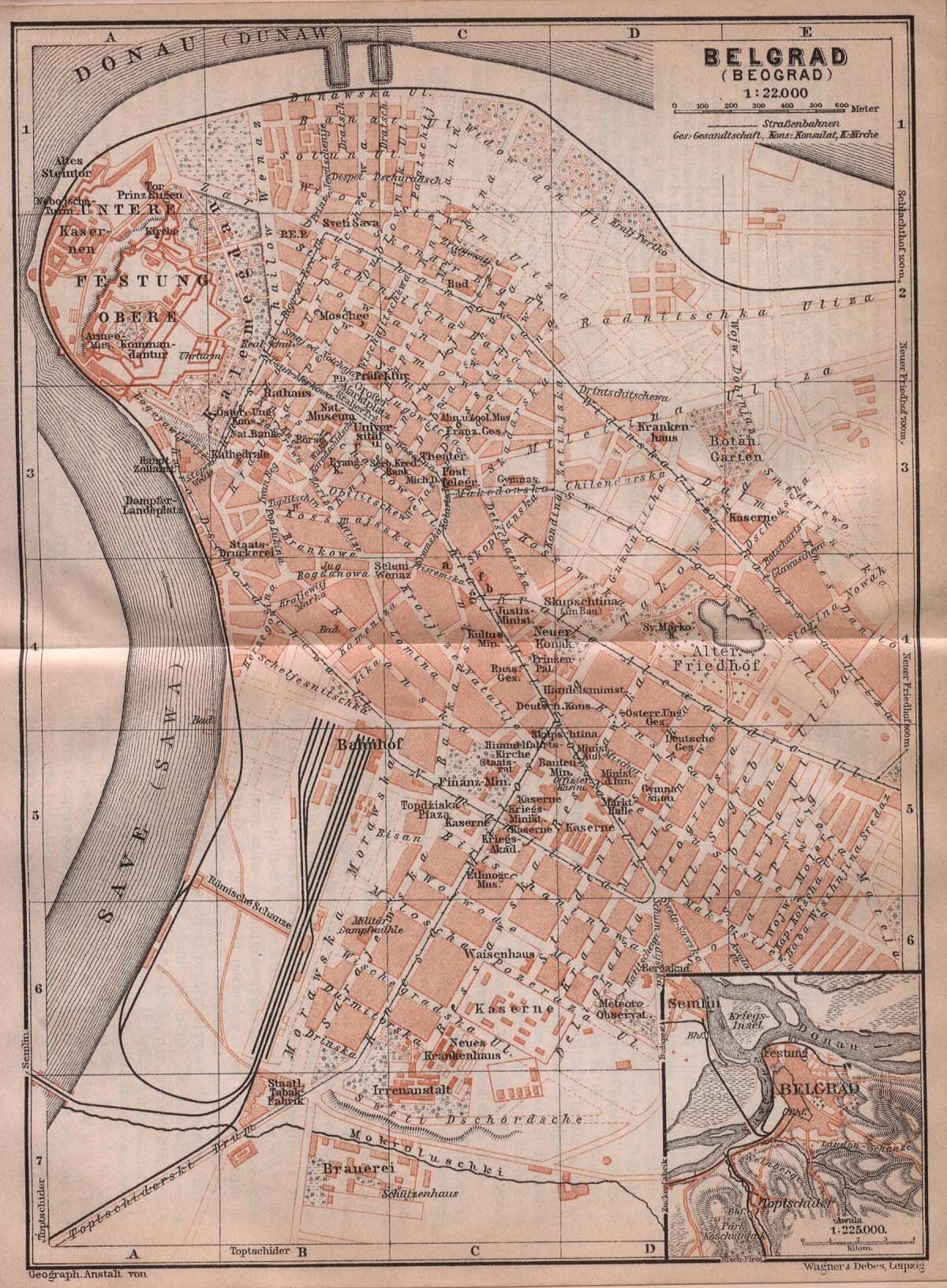 Historic map of Belgrade