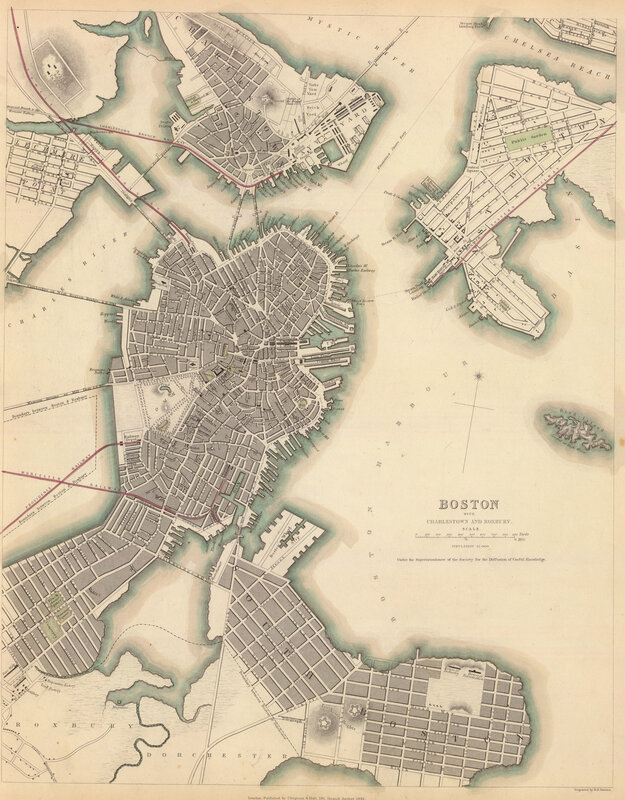 Historic map of Boston