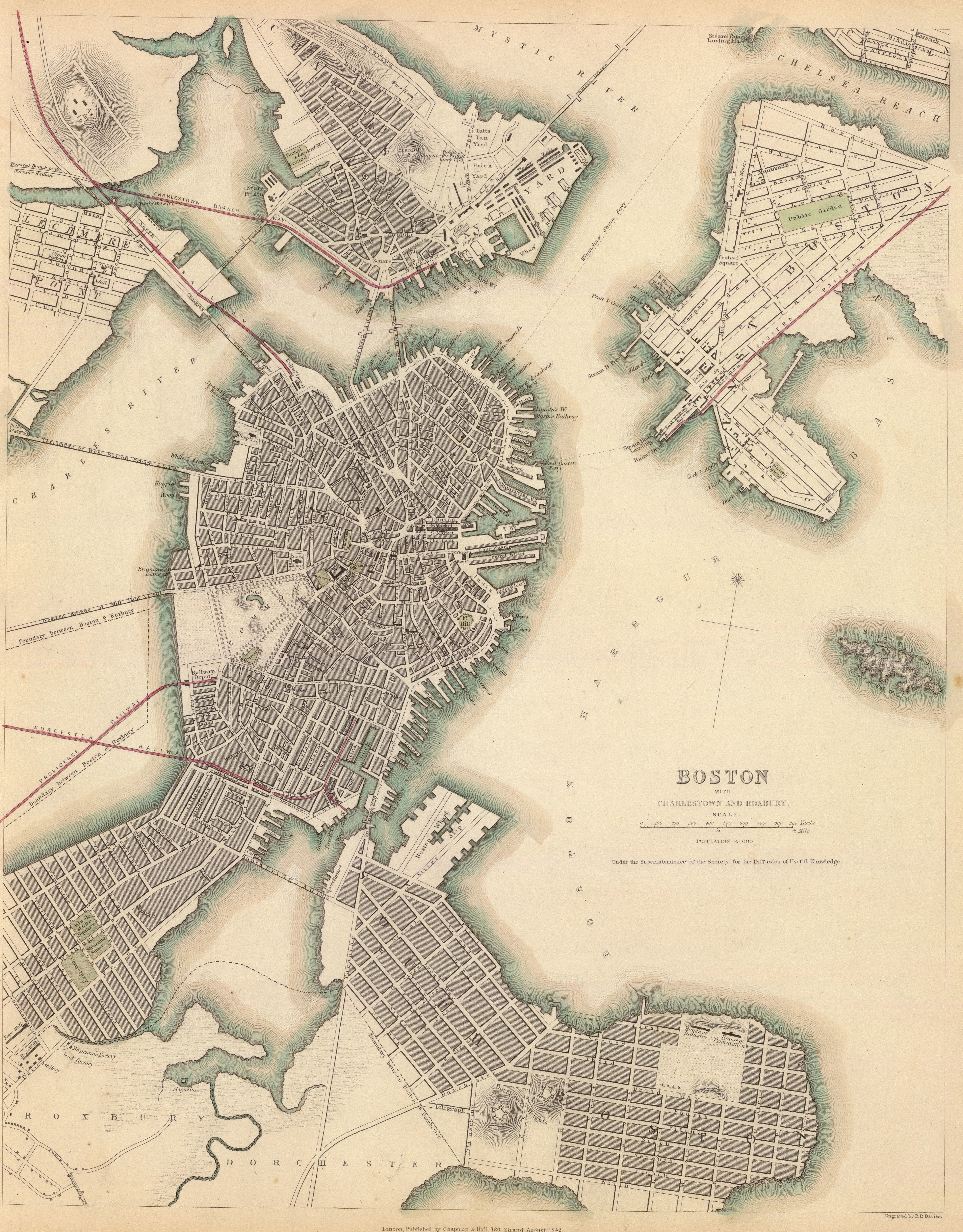 Historic map of Boston