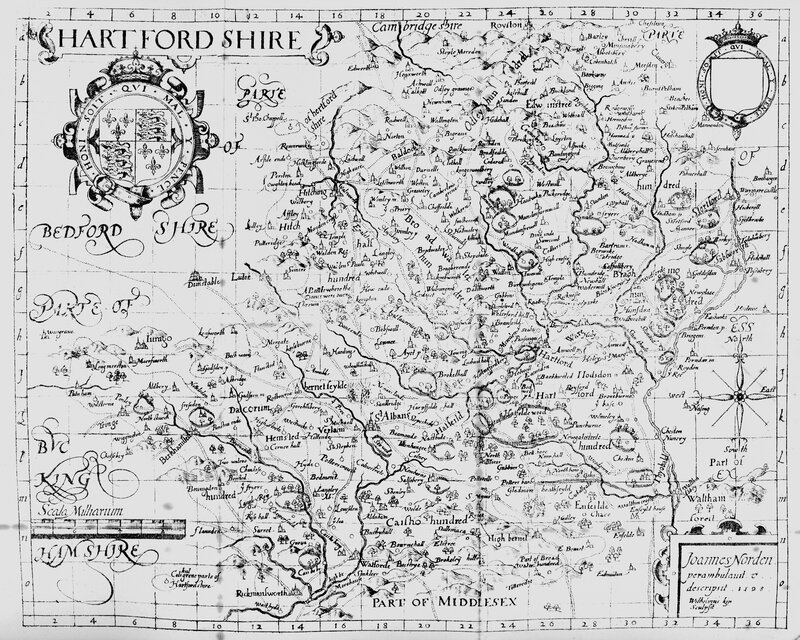 Historic map of Hartfordshire