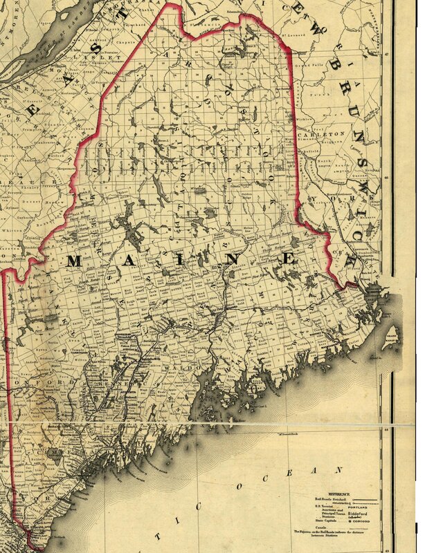 Historic map of Maine