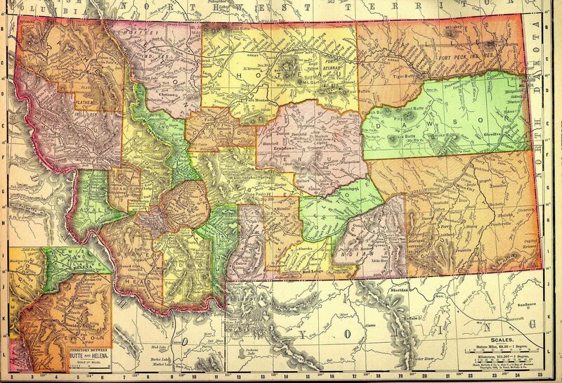 Historic map of Montana
