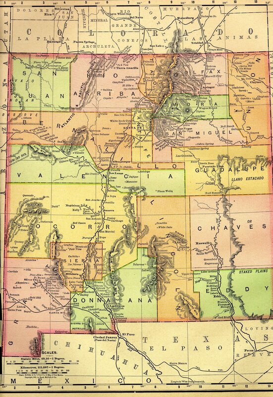Historic map of New Mexico