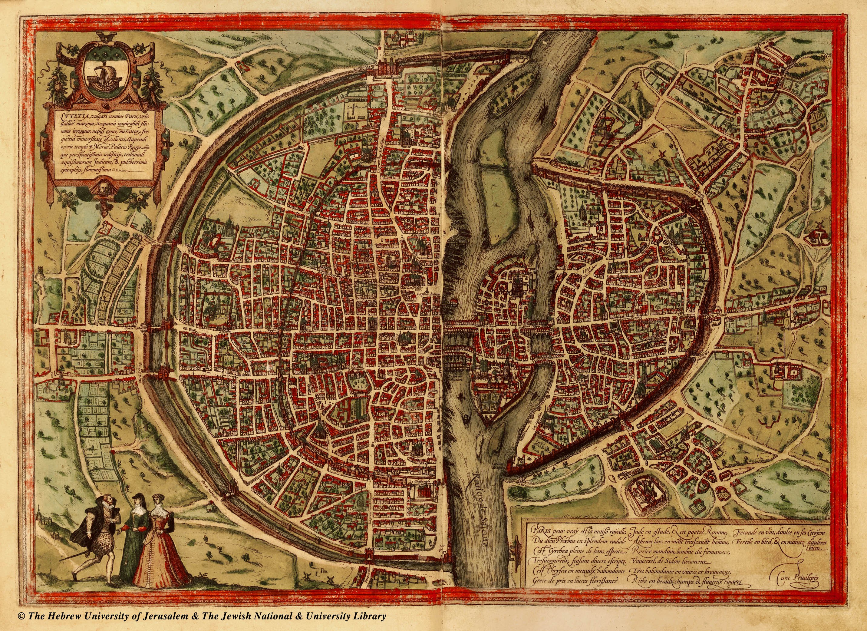 Historic map of Paris