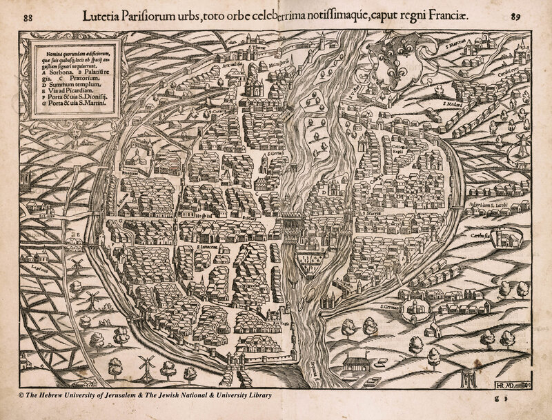 Historic map of Paris