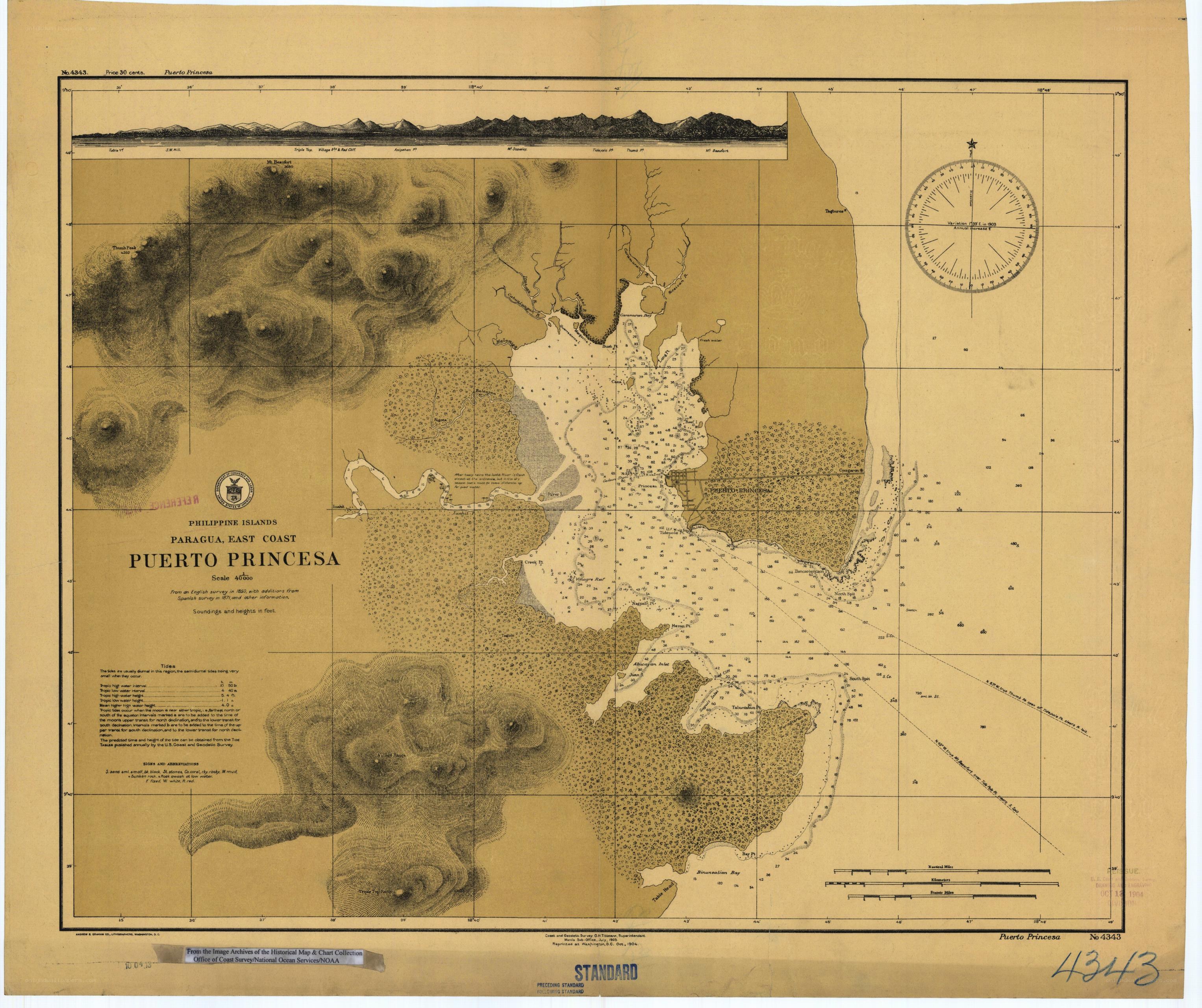 Historic map of Puerto Princesa