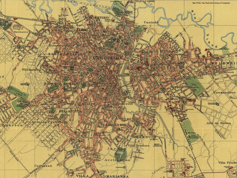 Historic map of Sao Paulo