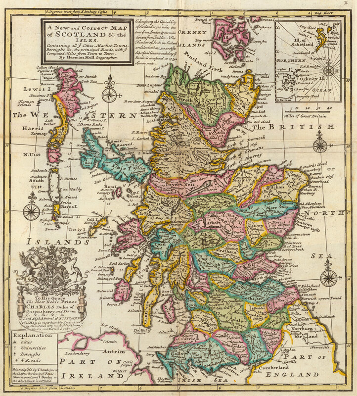 Historic map of Scotland and Isles