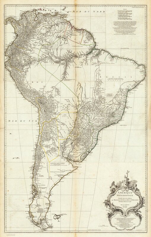 Historic map of South America