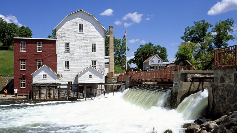 historic mill by a river