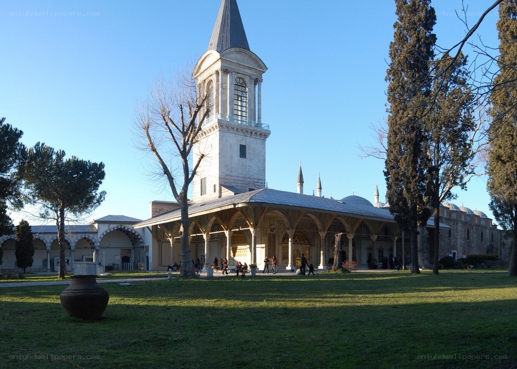 Historic mosque with minaret
