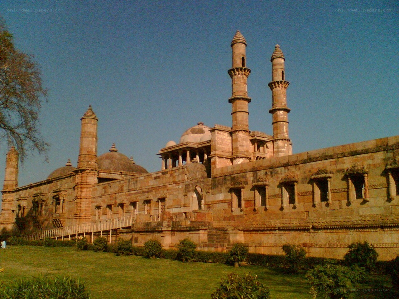 Historic mosque with minarets