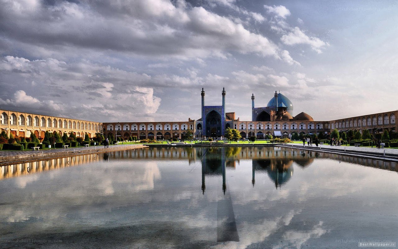 Historic mosque with reflecting pool