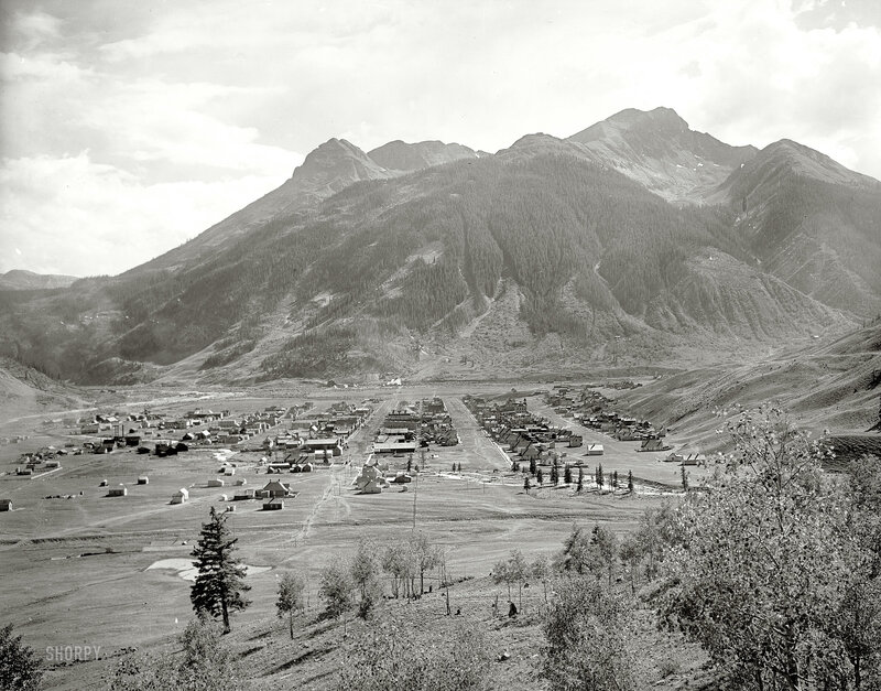 Historic mountain town view