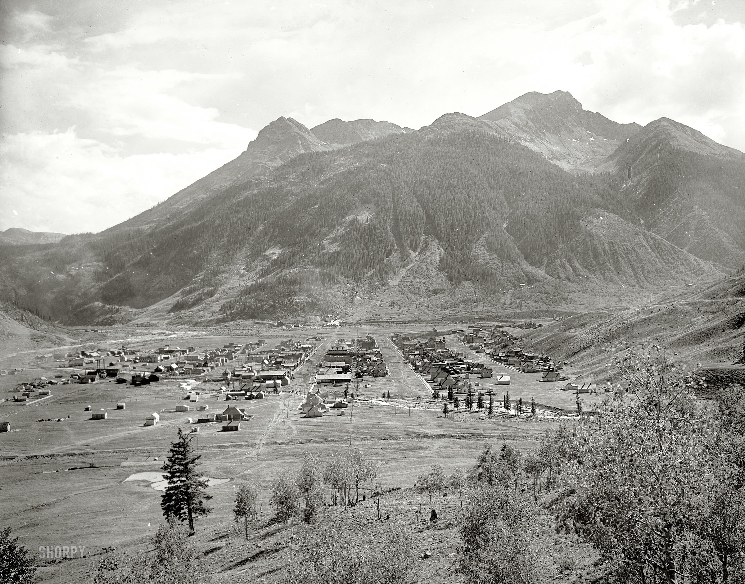 Historic mountain town view