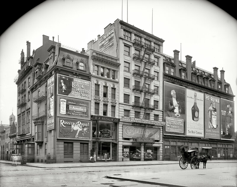 Historic New York City street scene