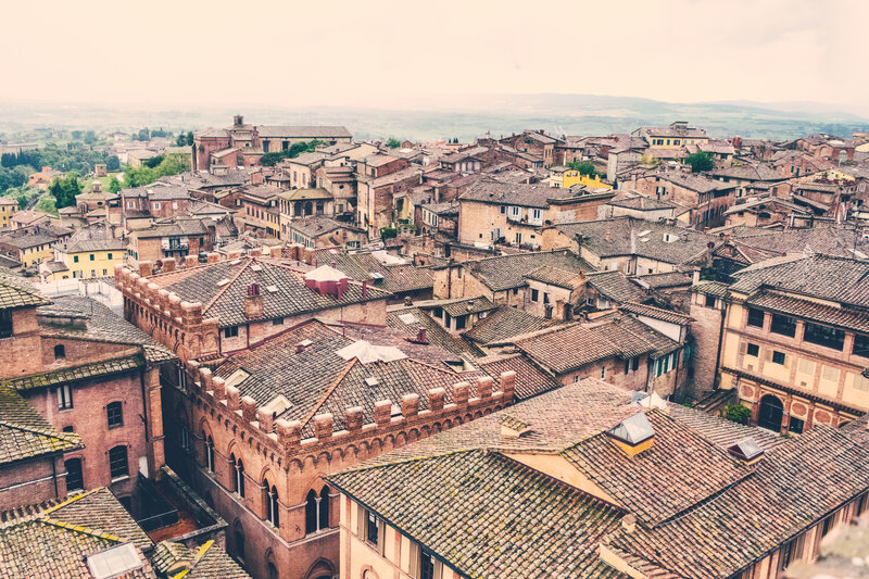 historic rooftops of a medieval town