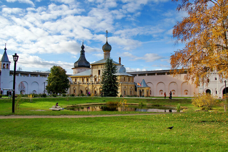 Historic Russian monastery in autumn