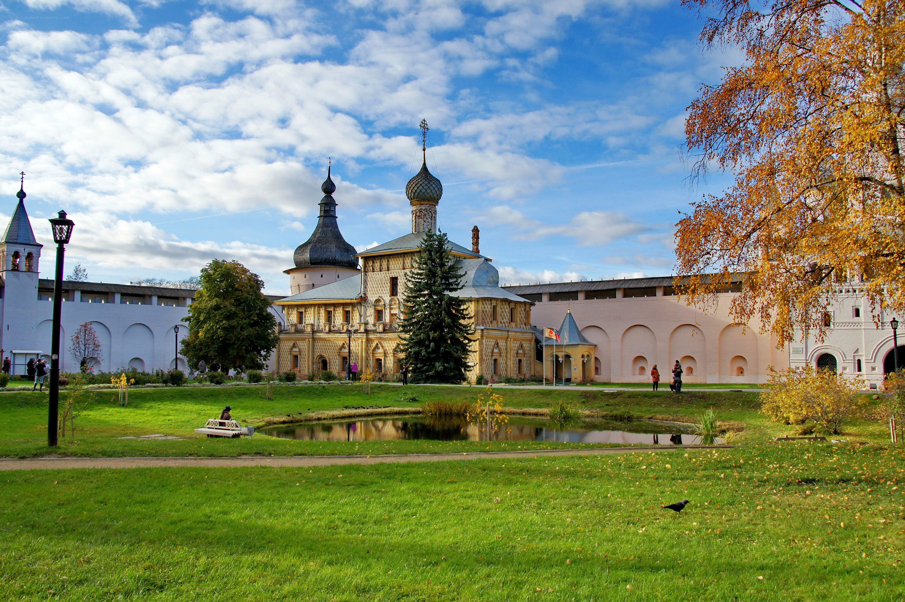 Historic Russian monastery in autumn