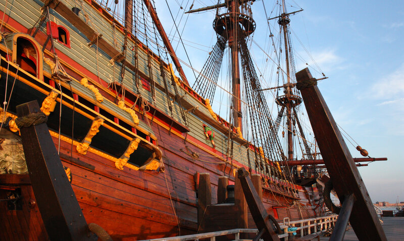 Historic ship at dock