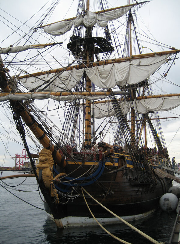 historic ship at harbor