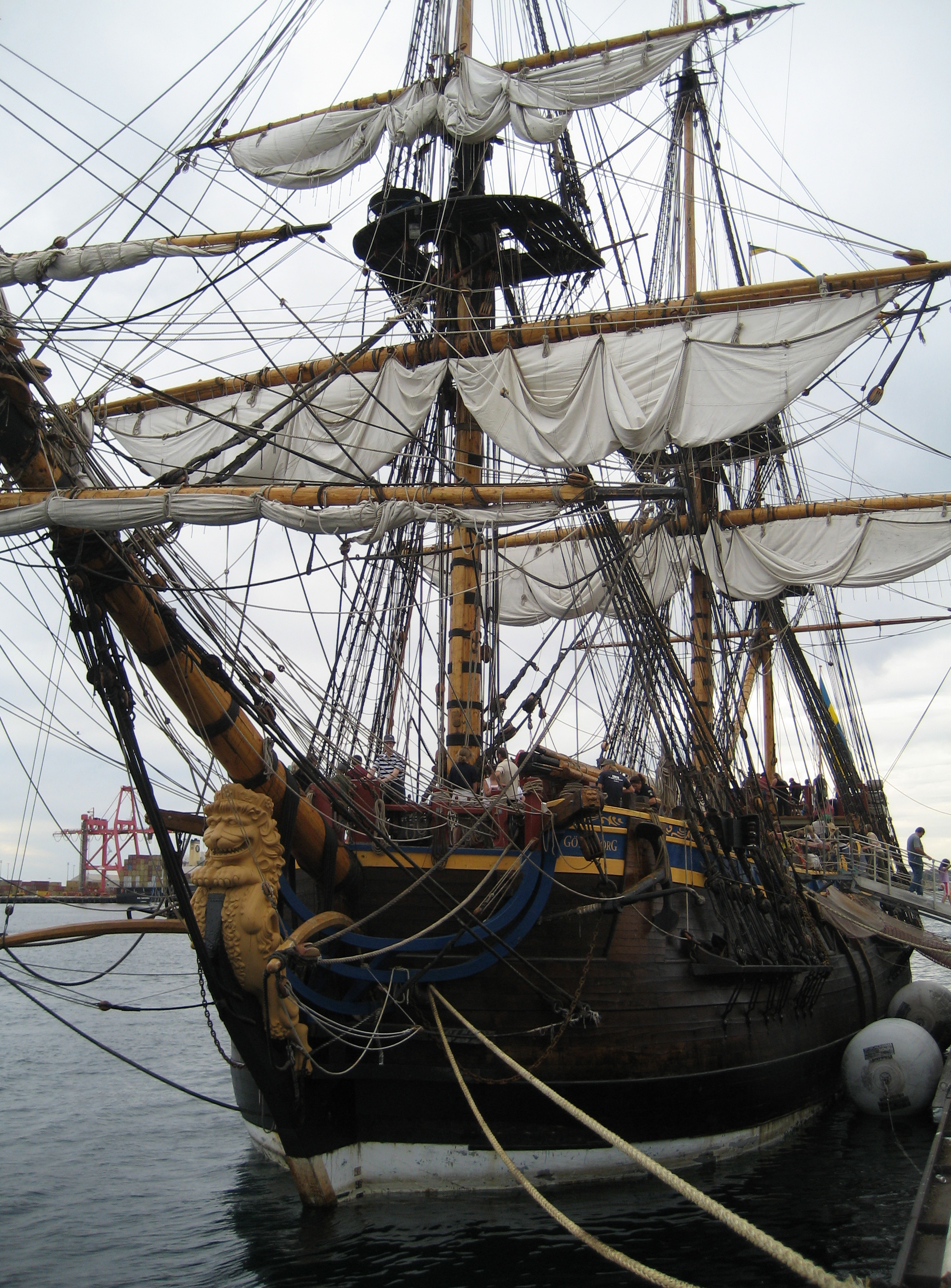 historic ship at harbor