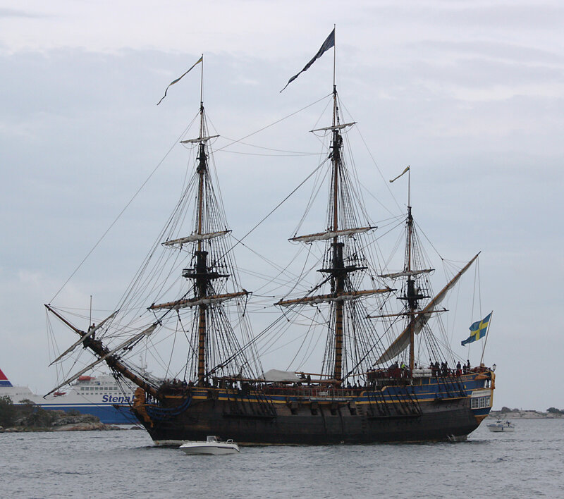 Historic ship in harbor