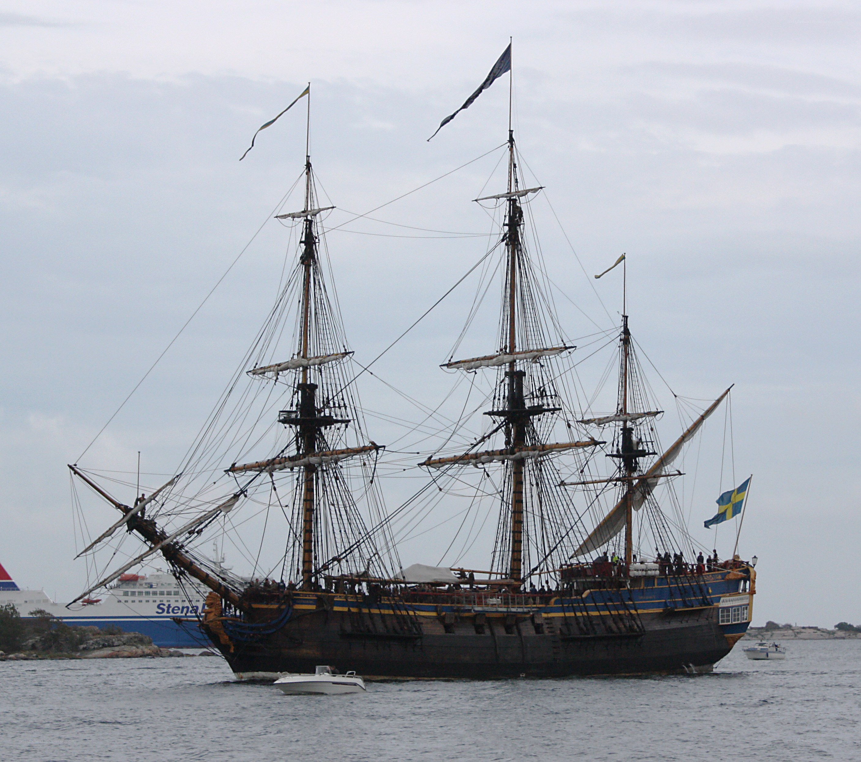 Historic ship in harbor