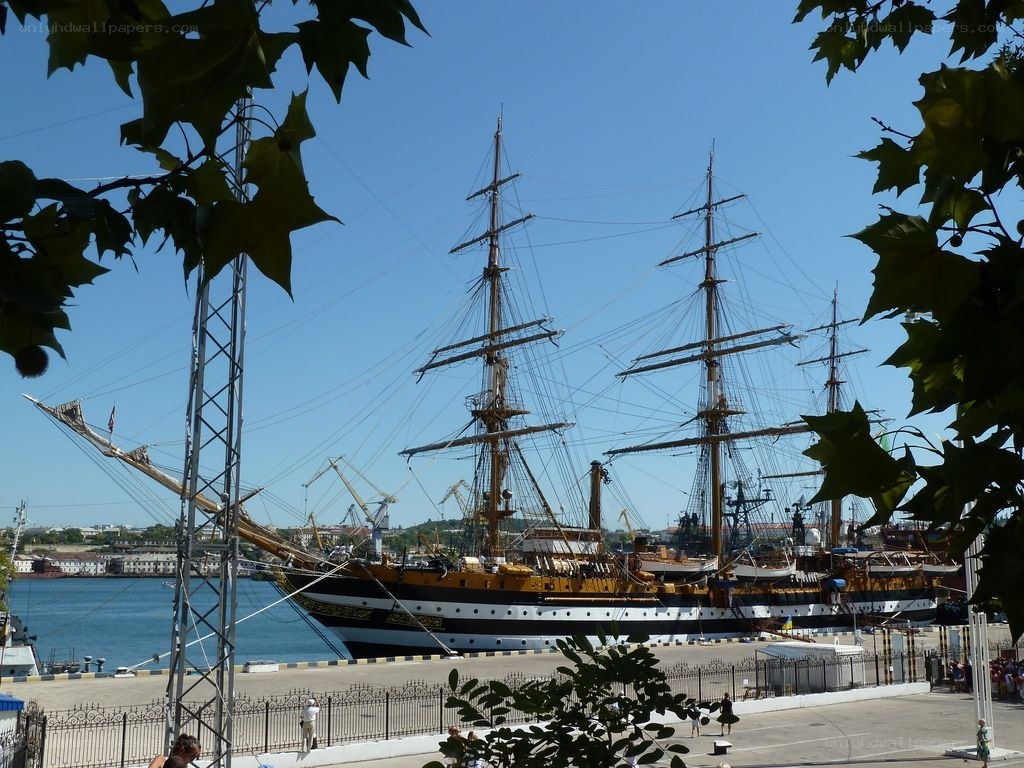 Historic ship in port