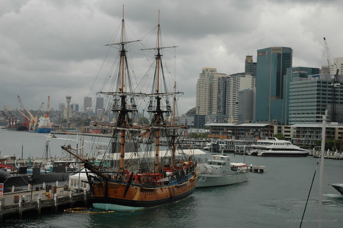 Historic ship in Sydney harbor