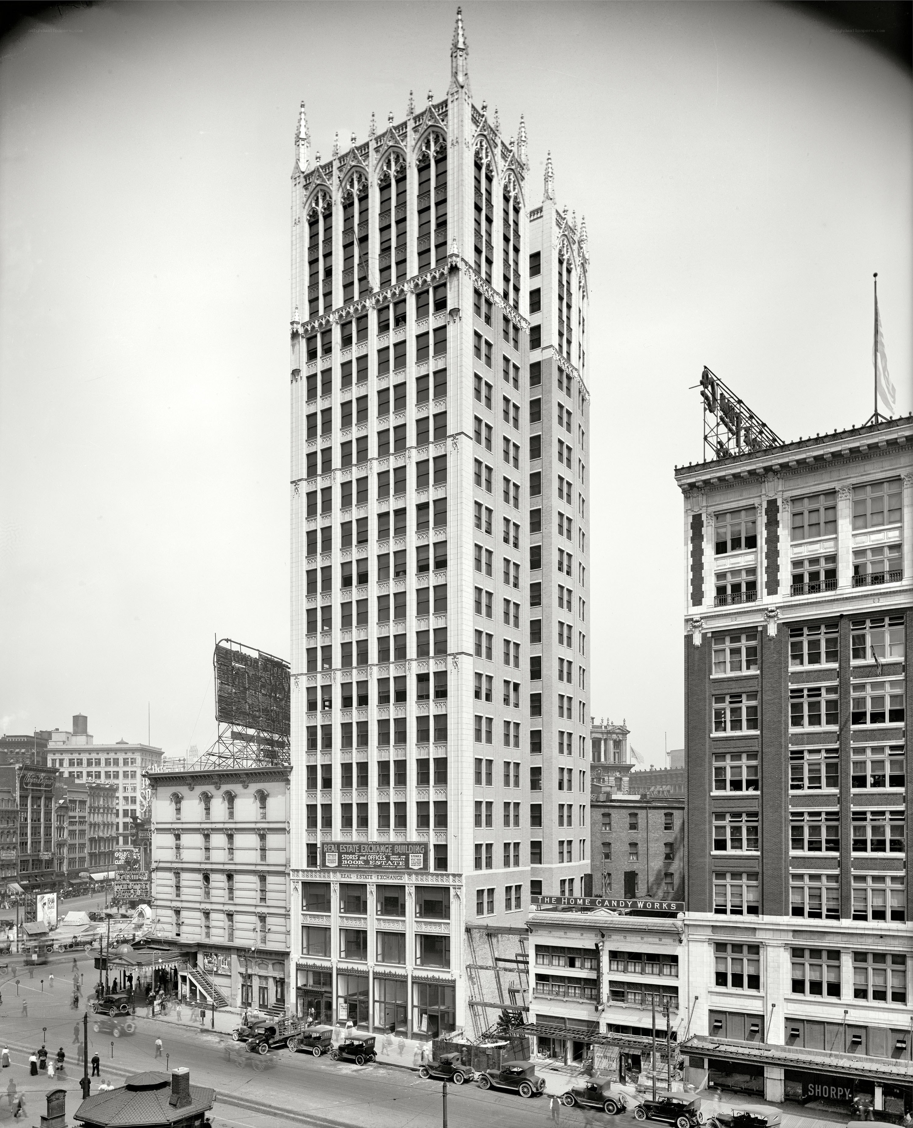 Historic skyscraper in city