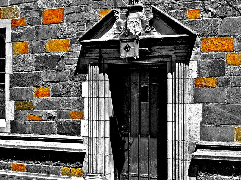 historic stone building entrance