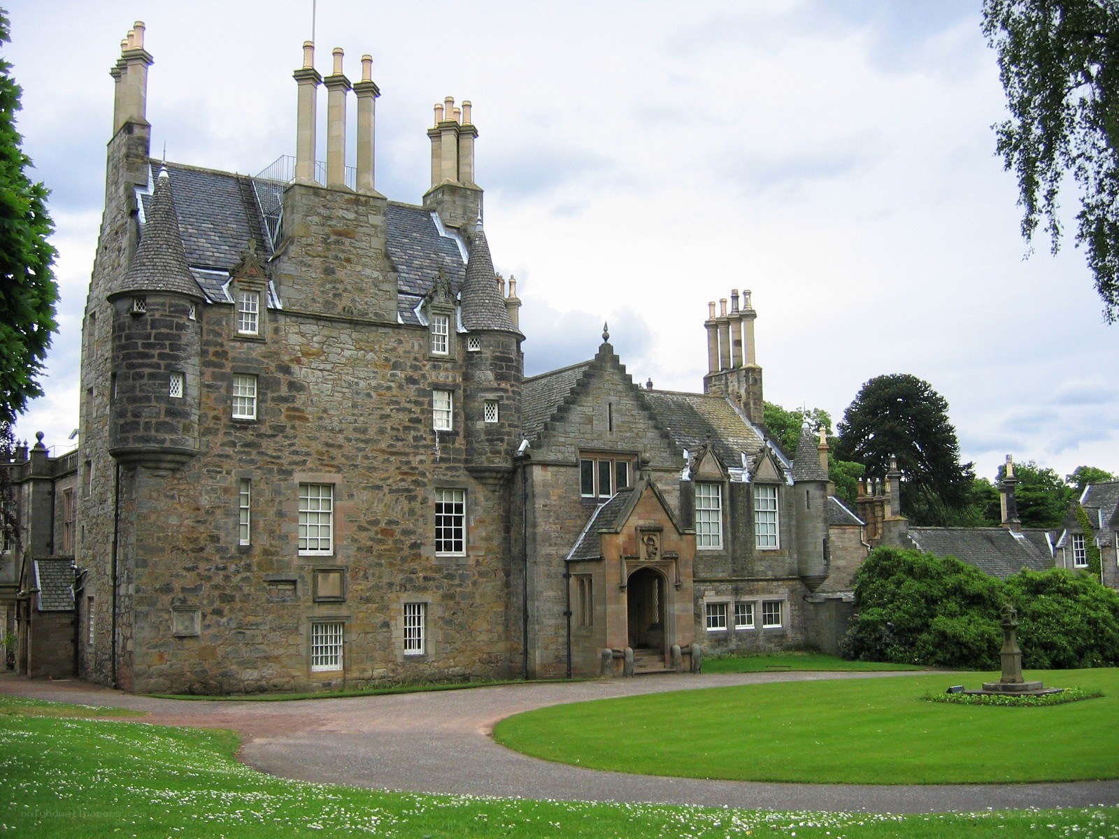 historic stone castle with gardens