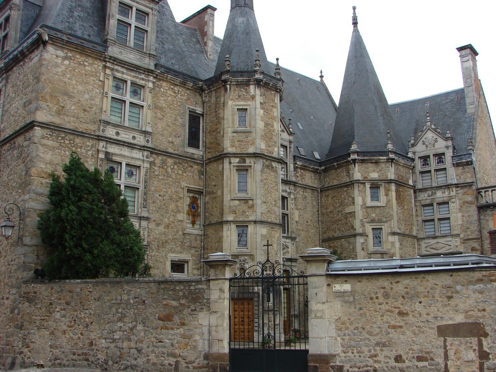 historic stone castle with turrets