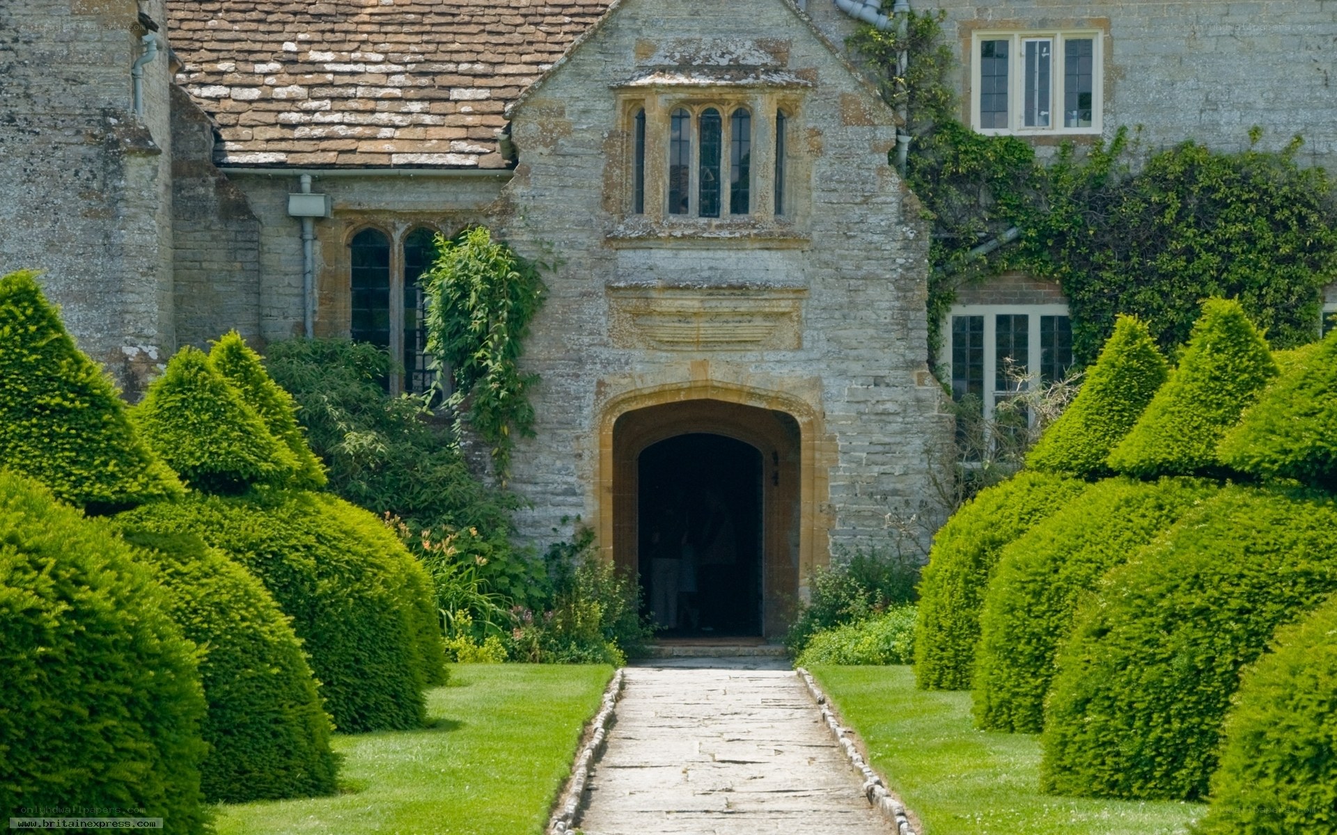 historic stone house entrance
