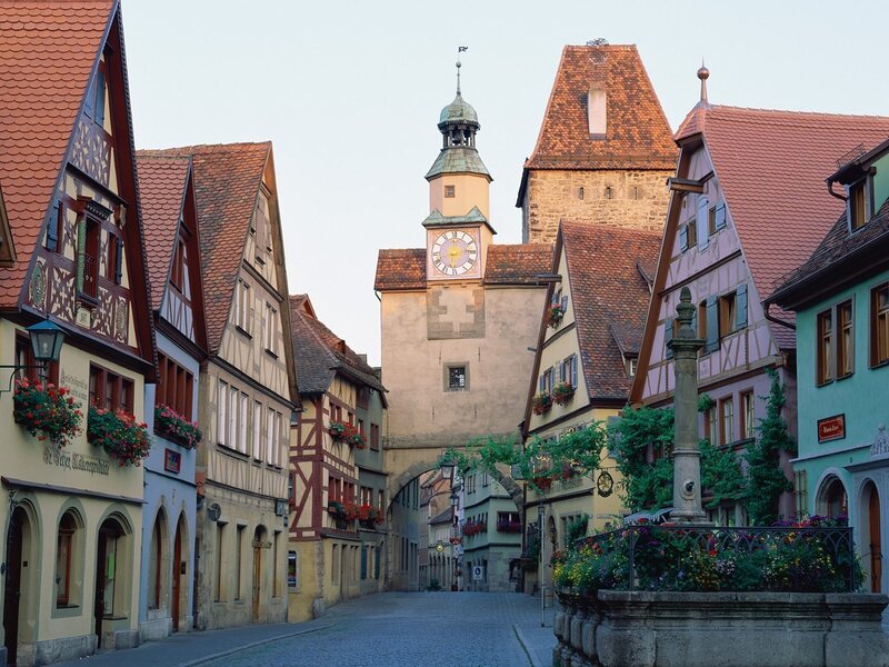 Historic street in a German town