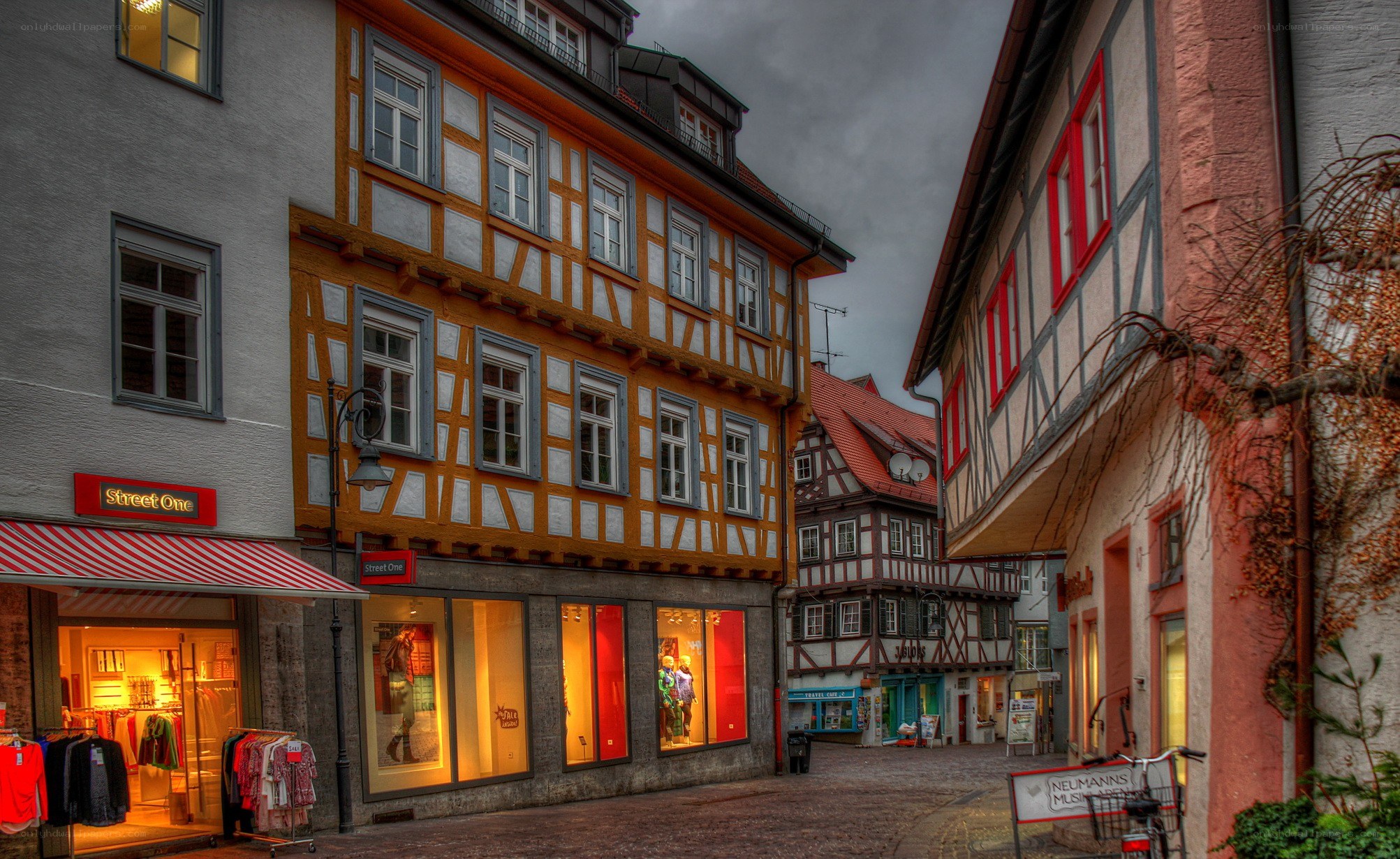 Historic street in German town
