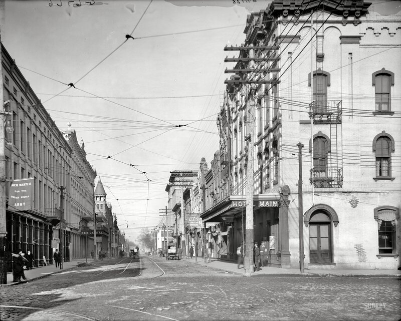 Historic street scene in a city