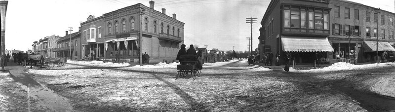 Historic street scene in a small town